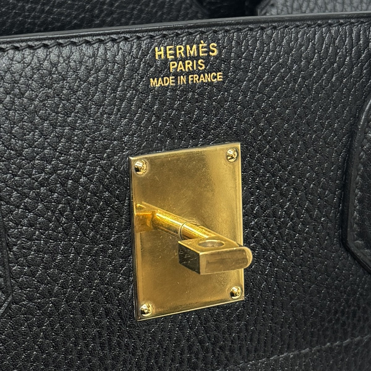 HERMES HERMES Haut ? courroies 45 Haut ? courroies 45 Bag, tote bag, Ardennes, noir, black, gold fittings