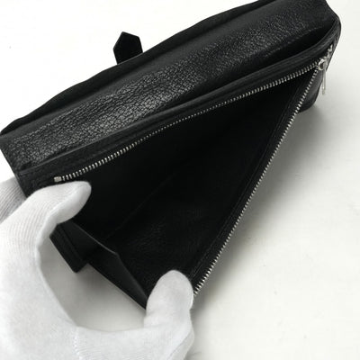 HERMES 헤르메스 Bearn classique Bearn classic 지갑 롱 지갑 롱 지갑 악어 악어 악어 검은 실버 메탈 피팅 이국
