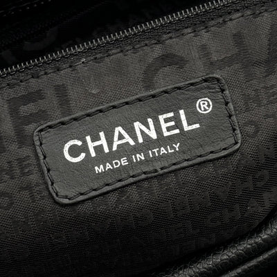 CHANEL CHANEL Choco bar Bag Shoulder Bag Caviar Skin Black Silver Hardware Tote Bag Handbag