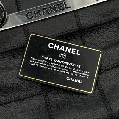 シャネル CHANEL チョコバー バッグ ショルダーバッグ キャビアスキン ブラック 黒 シルバー金具 トートバッグ ハンドバッグ