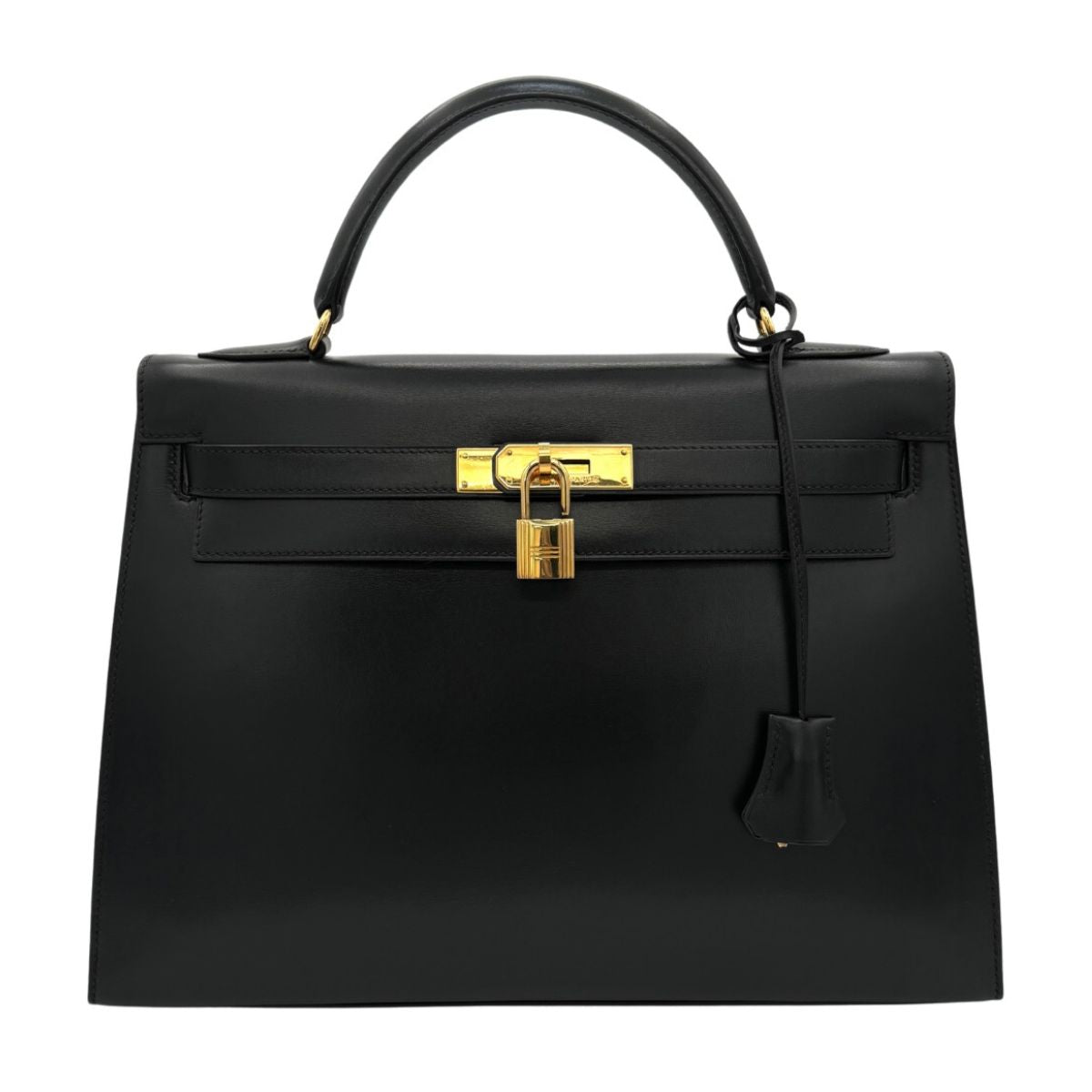 HERMES HERMES Kelly 32 Kelly 32 Bag, Tote Bag, Box Calf, Noir, Black, Gold Fittings