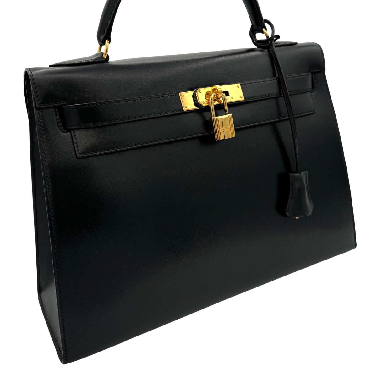 HERMES HERMES Kelly 32 Kelly 32 Bag, Tote Bag, Box Calf, Noir, Black, Gold Fittings