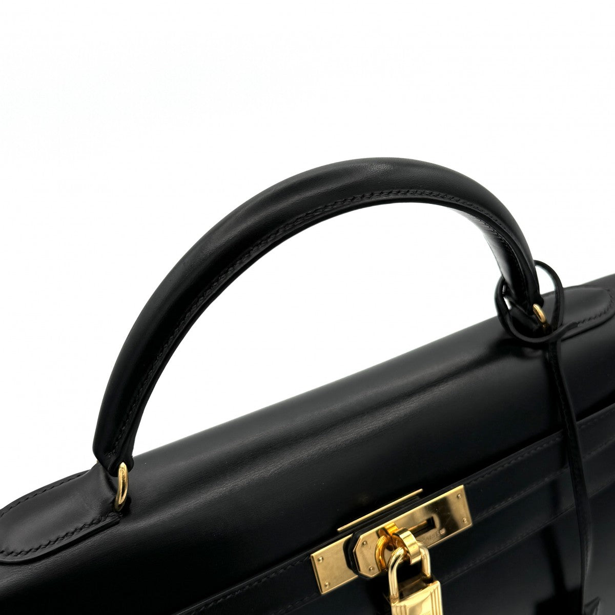 HERMES HERMES Kelly 32 Kelly 32 Bag, Tote Bag, Box Calf, Noir, Black, Gold Fittings