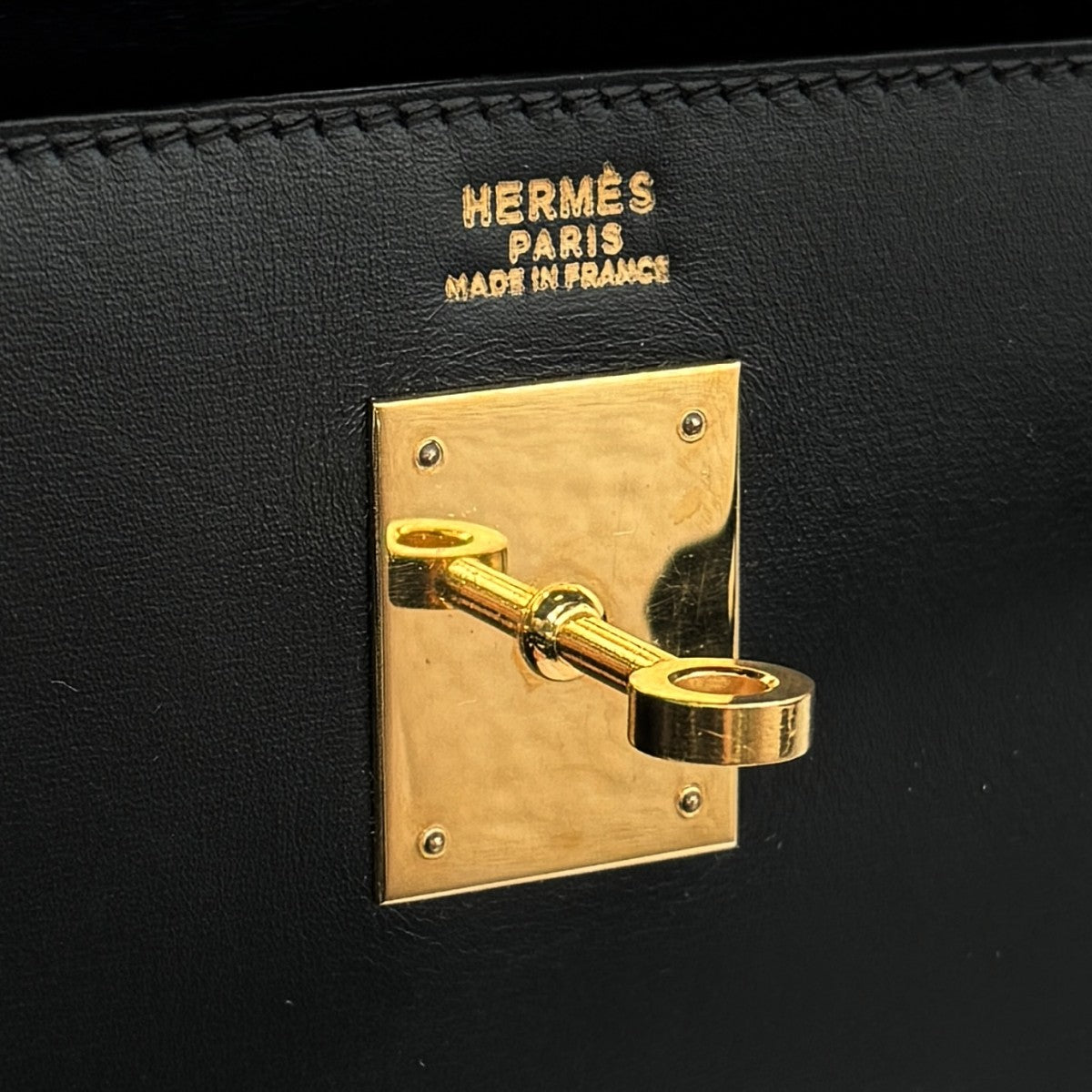 HERMES 헤르메스 Kelly 32 Kelly 32 가방, 토트 백, 상자 송아지, 느와르, 검은 색, 금 피팅