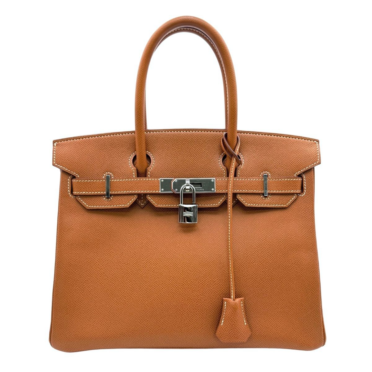 HERMES HERMES Birkin 30 Birkin 30 Bag, Tote Bag, Epson, Cognac, Brown, Brown, Silver Fittings, Vaugh Epson