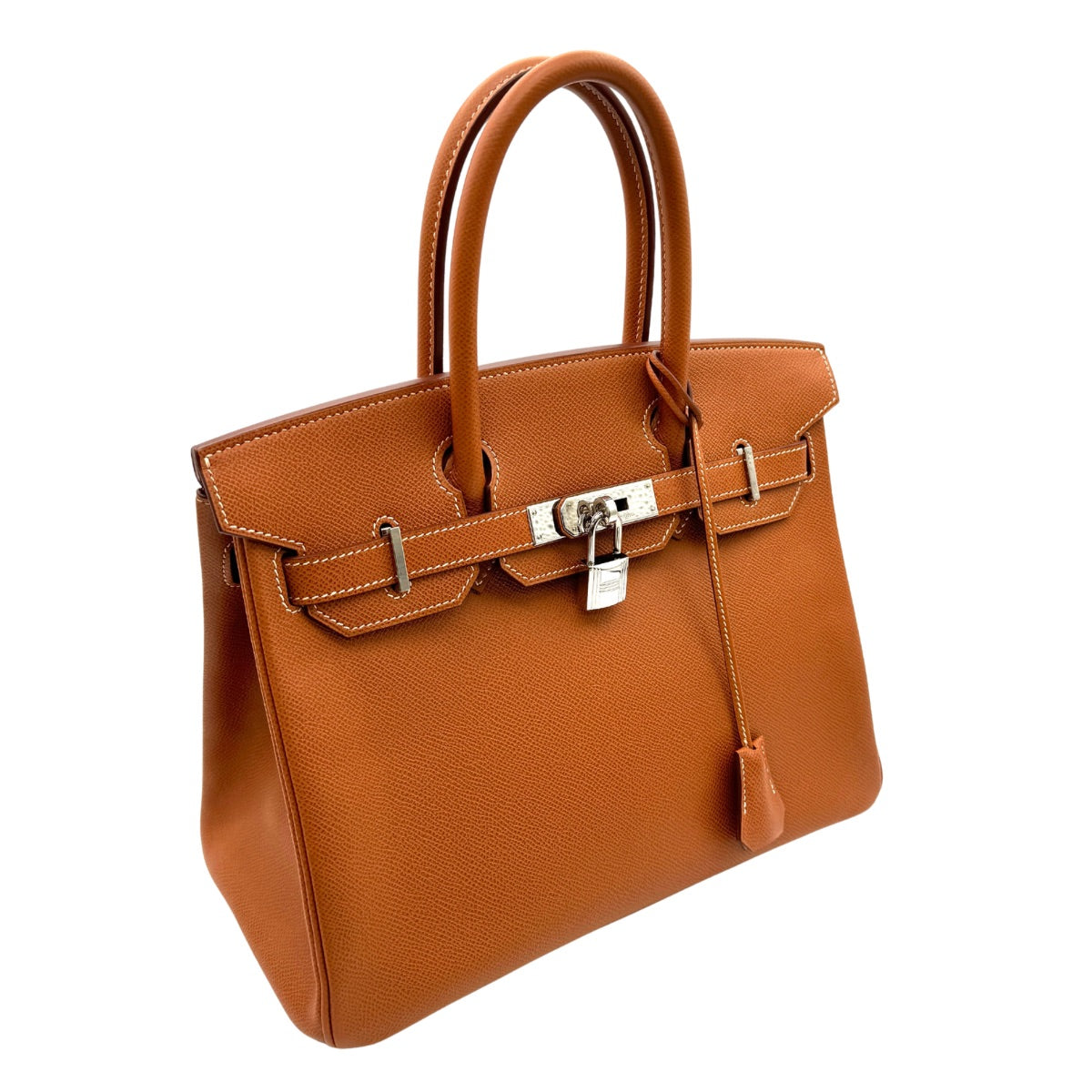 HERMES 헤르메스 Birkin 30 Birkin 30 가방, 토트 백, 엡슨, 코냑, 갈색, 갈색, 실버 피팅, Vaugh Epson