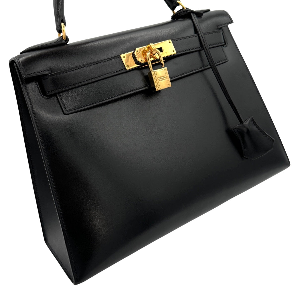 HERMES HERMES Kelly 28 Kelly 28 Bag, Tote Bag, Shoulder Bag, Box Calf, Noir, Black, Gold Fittings