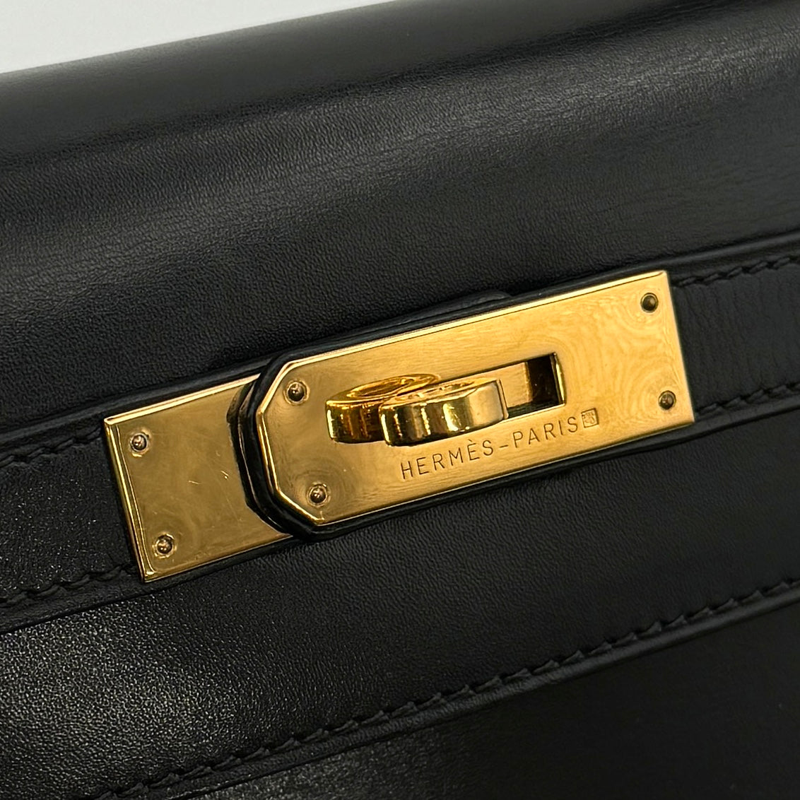 HERMES HERMES Kelly 28 Kelly 28 Bag, Tote Bag, Shoulder Bag, Box Calf, Noir, Black, Gold Fittings