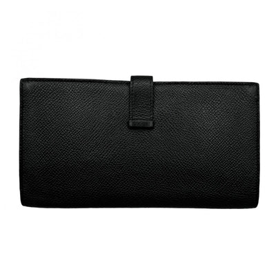 HERMES HERMES B?arn soufflet Bearn soufflet Wallet Long Wallet Epson Noir Black Rose Gold Hardware Vaugh Epson