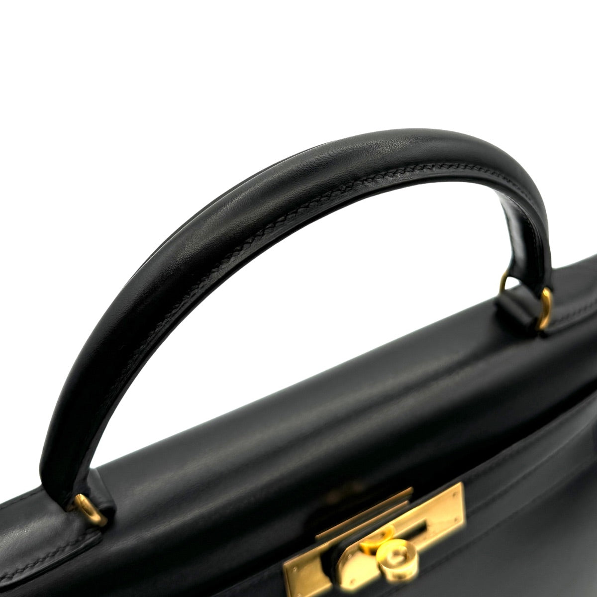 HERMES HERMES Kelly 28 Kelly 28 Bag, Tote Bag, Shoulder Bag, Box Calf, Noir, Black, Gold Fittings