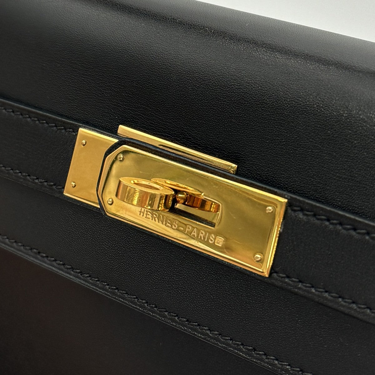 HERMES HERMES Kelly 28 Kelly 28 Bag, Tote Bag, Shoulder Bag, Box Calf, Noir, Black, Gold Fittings