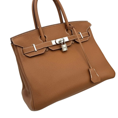 HERMES 헤르메스 Birkin 30 Birkin 30 가방, 토트 백, 토고, 금, 갈색, 갈색, 실버 하드웨어