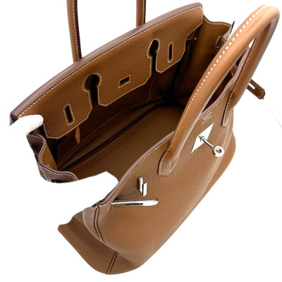 HERMES 헤르메스 Birkin 30 Birkin 30 가방, 토트 백, 토고, 금, 갈색, 갈색, 실버 하드웨어