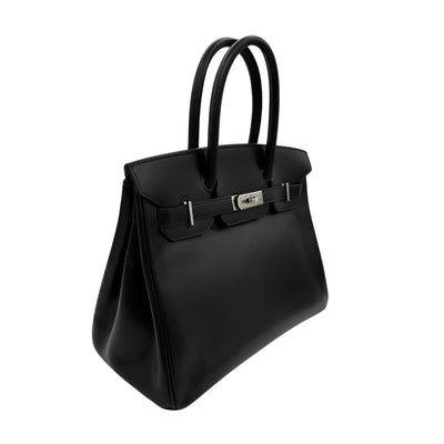 HERMES HERMES Birkin 30 Birkin 30 Bag, Tote Bag, Lise Noir, Black, Silver Fittings