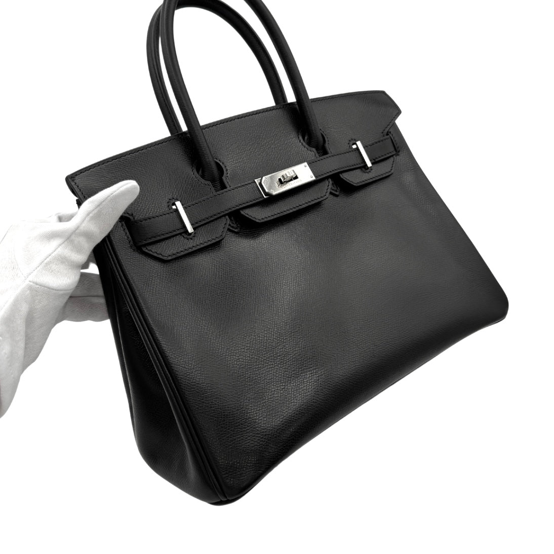 HERMES 헤르메스 Birkin 30 Birkin 30 가방, 토트 백, Lise Noir, Black, Silver Fittings