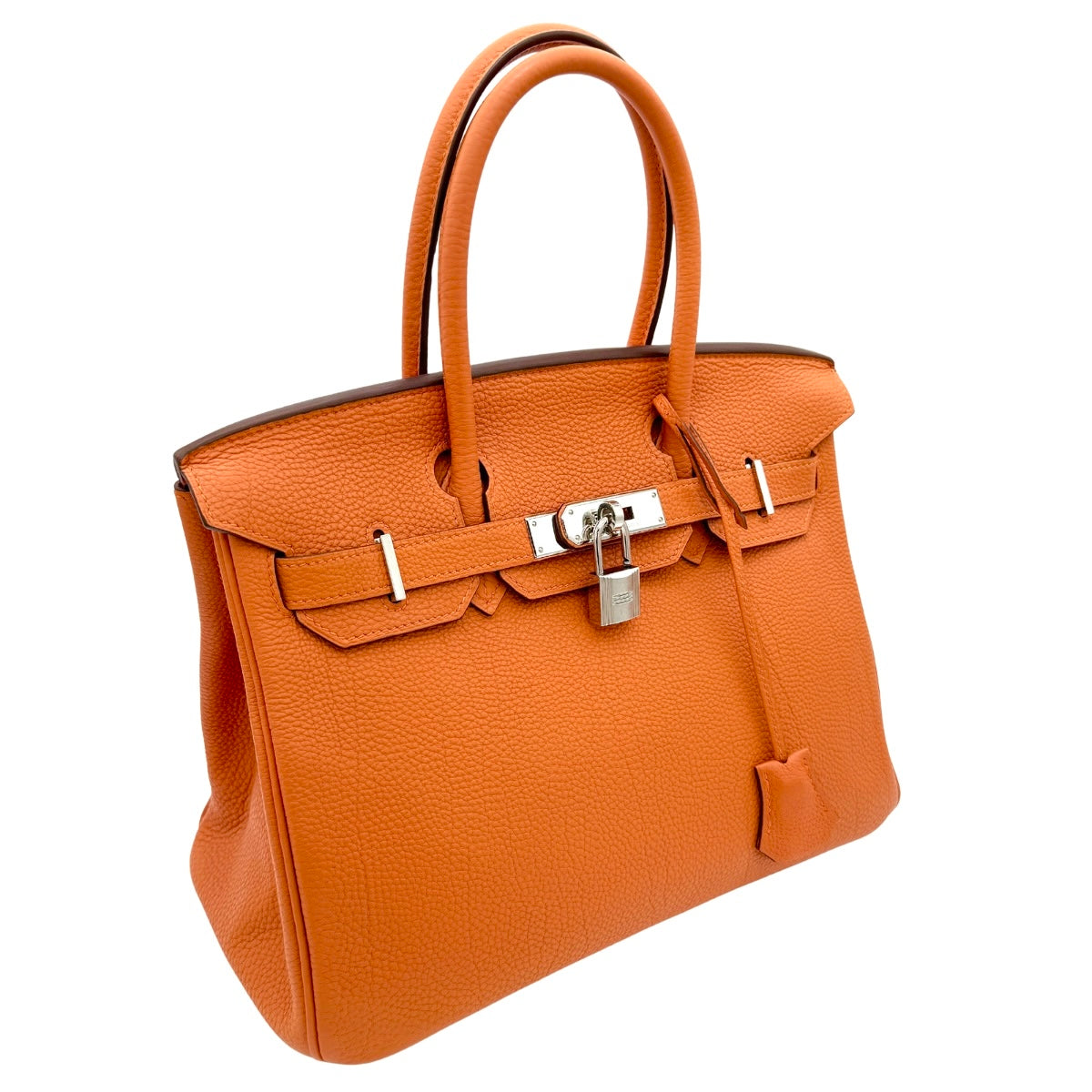 HERMES 헤르메스 Birkin 30 Birkin 30 가방, 토트 백, 토고, 오렌지, 오렌지, 실버 하드웨어