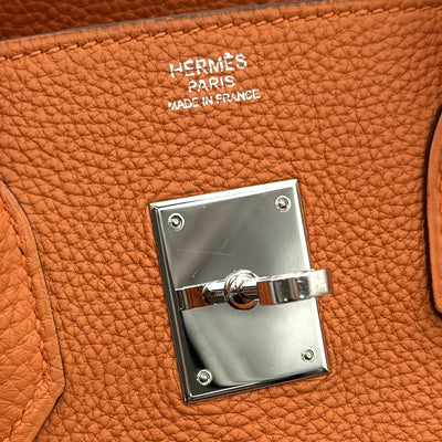 HERMES 헤르메스 Birkin 30 Birkin 30 가방, 토트 백, 토고, 오렌지, 오렌지, 실버 하드웨어