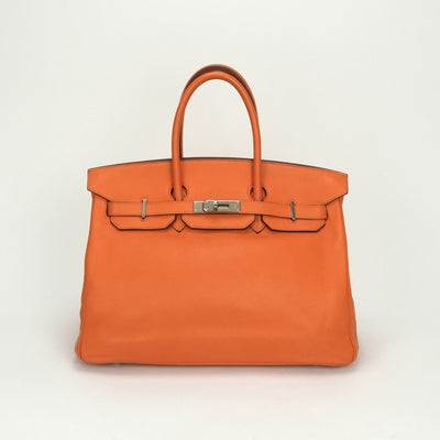 エルメス HERMES バーキン35 バーキン 35 バッグ トートバッグ スイフト オレンジ Orange シルバー金具 ハンドバッグ ヴォースイフト