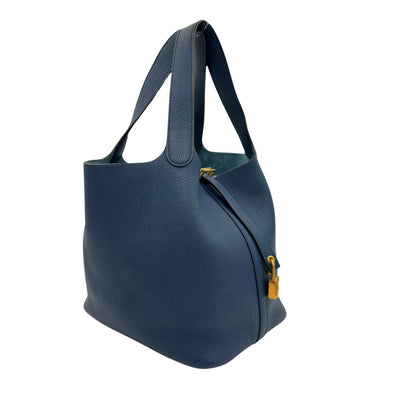 HERMES HERMES Picotin lock MM Picotin lock MM Picotin lock 22 Tote bag Toryon Clemence Blue de Garis Blue Gold hardware