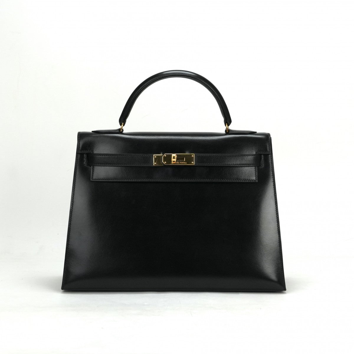 HERMES HERMES Kelly 32 Kelly 32 Bag, Tote Bag, Box Calf, Noir, Black, Gold Fittings