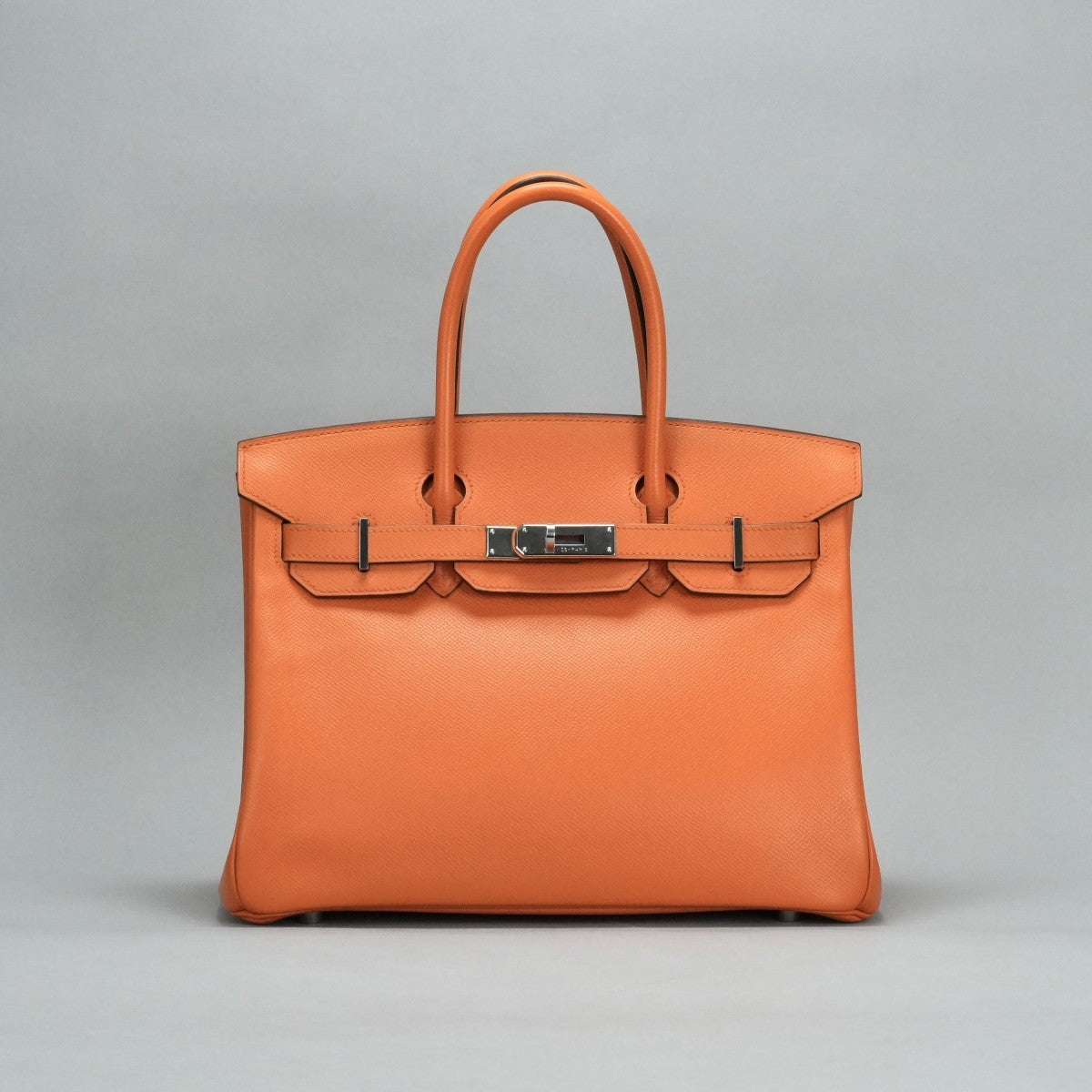 HERMES 爱马仕 Birkin 30 Birkin 30 袋子手提袋Epson橙色银硬件Vaugh Epson