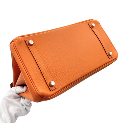 HERMES 爱马仕 Birkin 30 Birkin 30 袋子手提袋Epson橙色银硬件Vaugh Epson