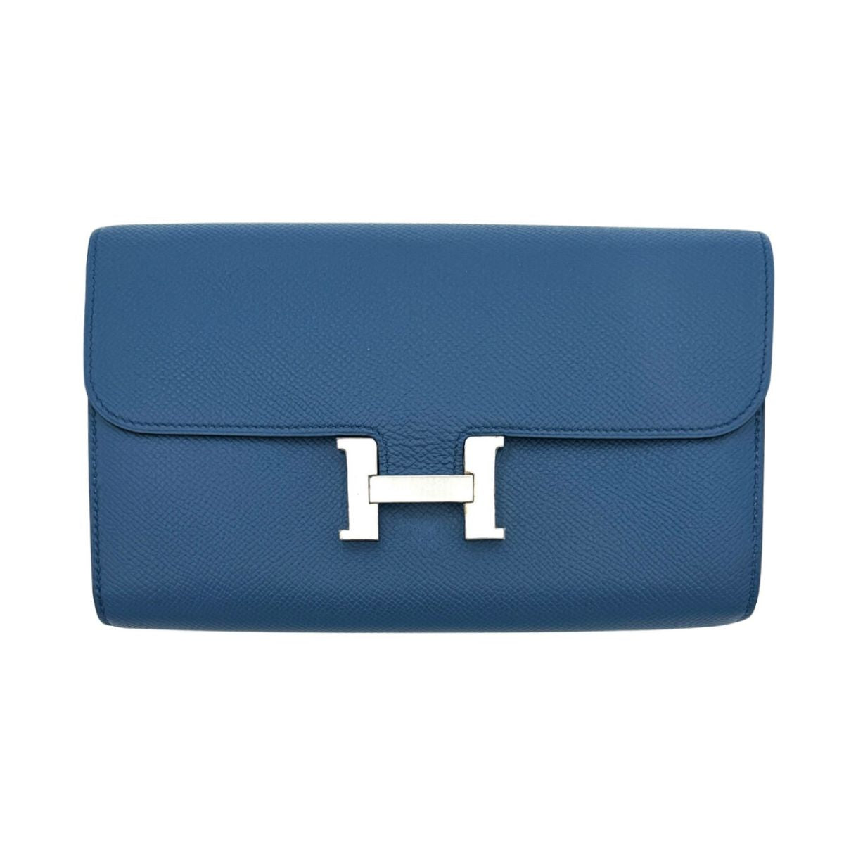 HERMES HERMES Constance long verso Constance long Wallet Long Wallet Epson Blue Agat Grimoett Blue Grey Silver Metal Fittings Vo Epson Vo Swift Bicolor