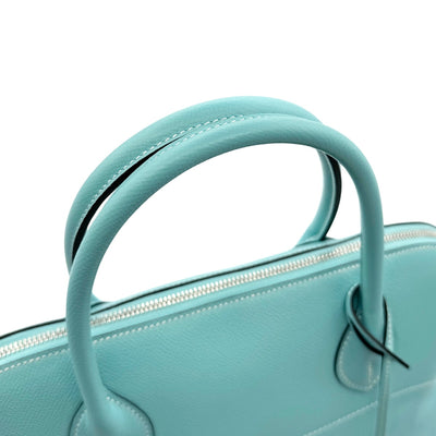 HERMES 헤르메스 Bolide relax 35 Bolide relax 35 Bolide 35 가방 토트 백 엡슨 블루 블루 블루 블루 실버 메탈 피팅 보드 엡슨