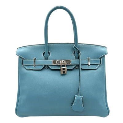 HERMES 헤르메스 Birkin 30 Birkin 30 가방, 토트 백, 스위프트, 블루 진, 블루, 블루, 실버 피팅, Voswift