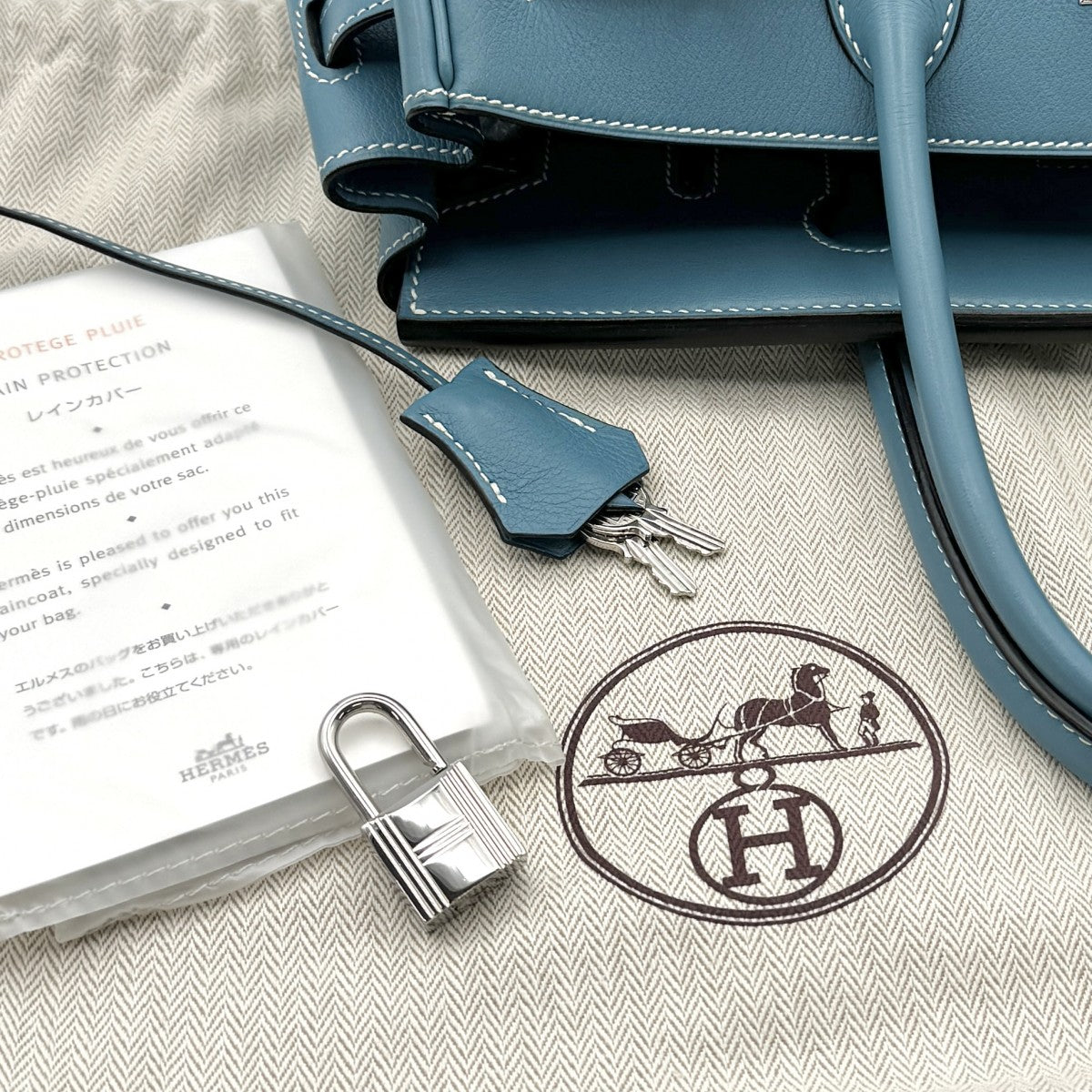 エルメス HERMES バーキン30 バーキン 30 バッグ トートバッグ スイフト ブルージーン ブルー 青 シルバー金具 ヴォースイフト