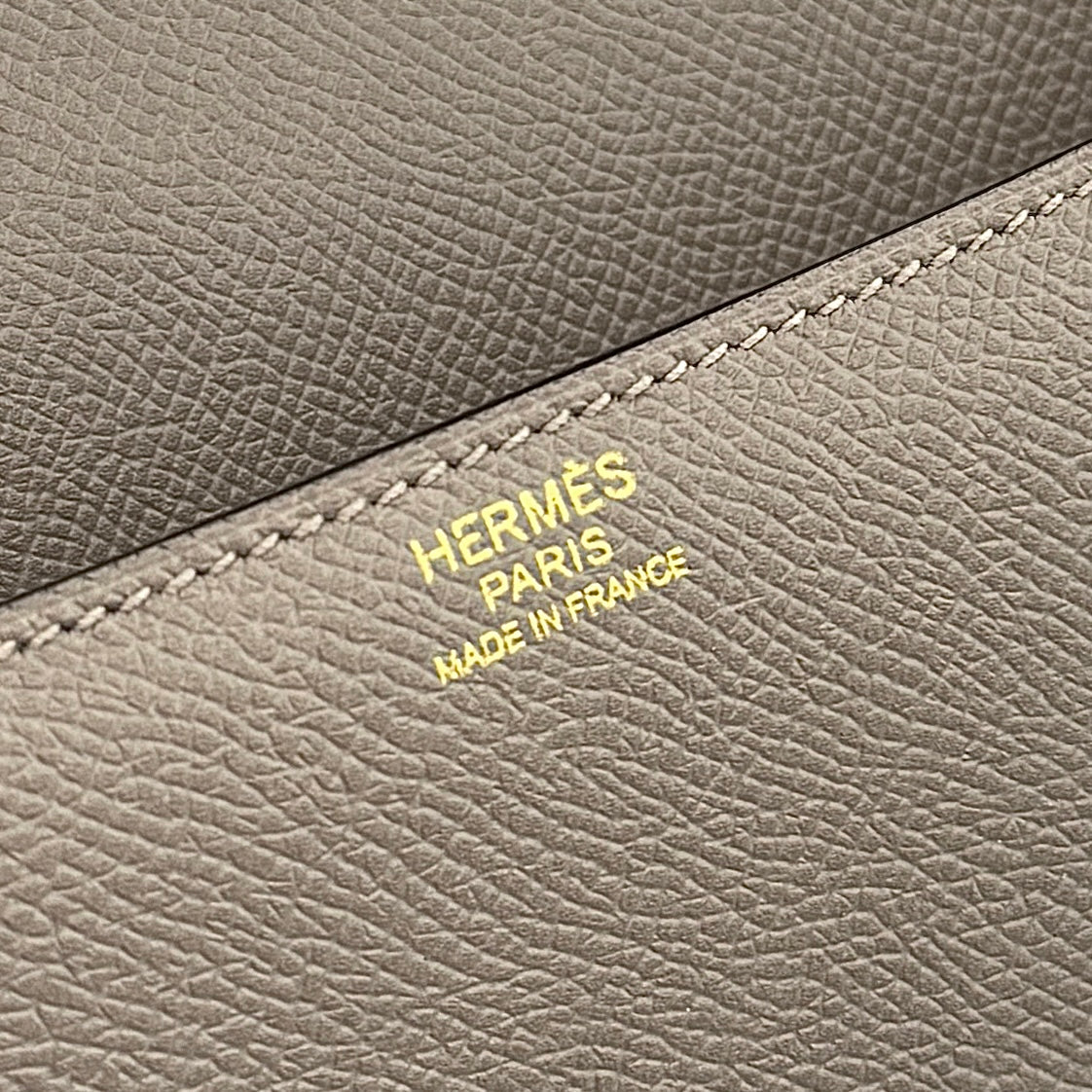 HERMES 爱马仕 Cherche midi Cherche midi 袋肩袋爱普生灰色沥青灰金色硬件沃伊·艾普森