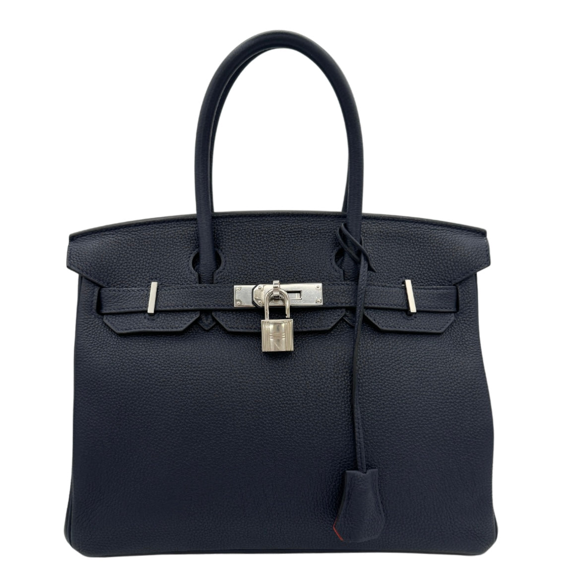 HERMES HERMES Birkin 30 Birkin 30 Bag, Tote Bag, Togo, Blue Nuit, Orange Poppy, Navy, Orange, Silver Hardware Verso Bicolor