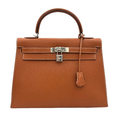 HERMES 헤르메스 Kelly 32 Kelly 32 가방, 토트 백, 숄더백, 쉐브르, forbe, 갈색, 갈색,은 하드웨어 Chevre mysore