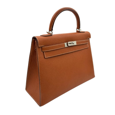 HERMES 헤르메스 Kelly 32 Kelly 32 가방, 토트 백, 숄더백, 쉐브르, forbe, 갈색, 갈색,은 하드웨어 Chevre mysore