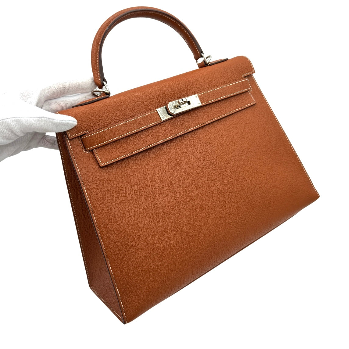 HERMES 헤르메스 Kelly 32 Kelly 32 가방, 토트 백, 숄더백, 쉐브르, forbe, 갈색, 갈색,은 하드웨어 Chevre mysore