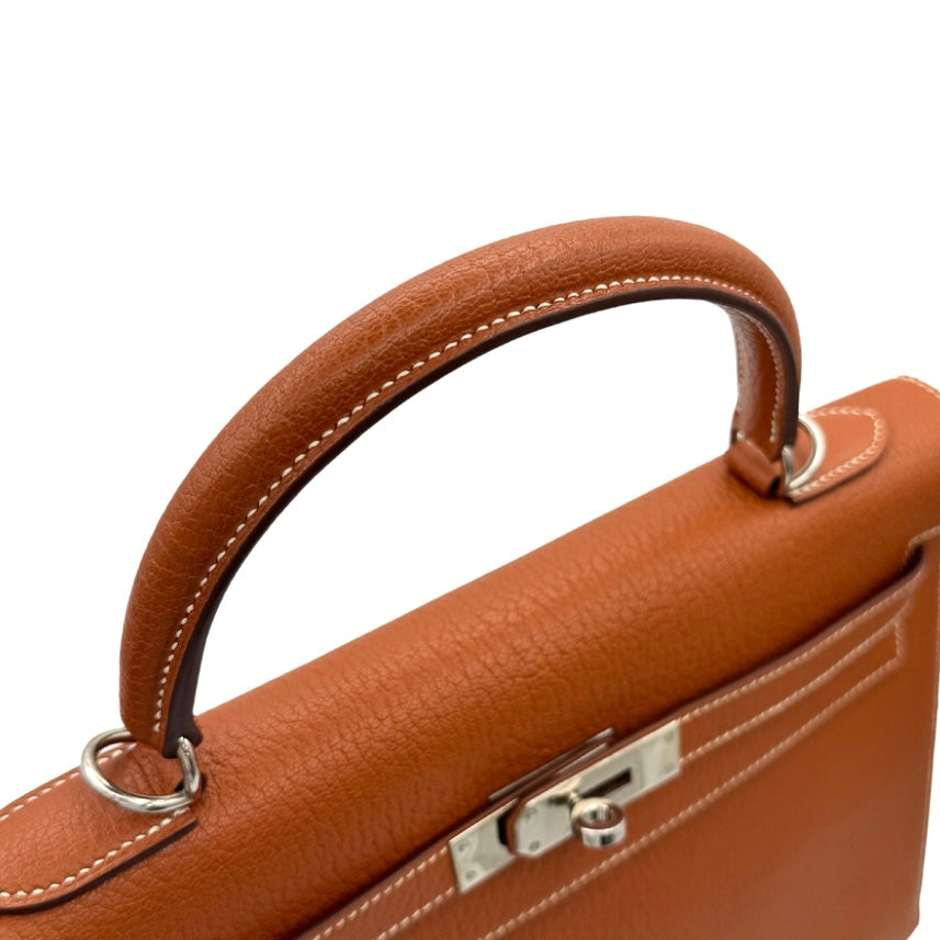 HERMES HERMES Kelly 32 Kelly 32 Bag, Tote Bag, Shoulder Bag, Chevre, Forbe, Brown, Brown, Silver Hardware Chevre mysore