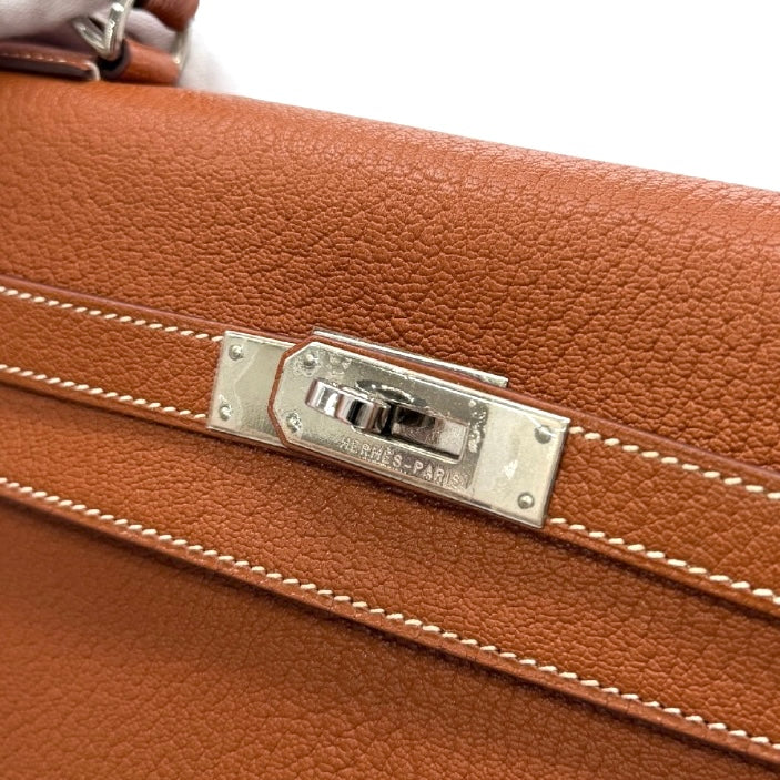 エルメス HERMES ケリー32 ケリー 32 バッグ トートバッグ ショルダーバッグ シェーブル フォーブ ブラウン 茶 シルバー金具 シェブルミゾル