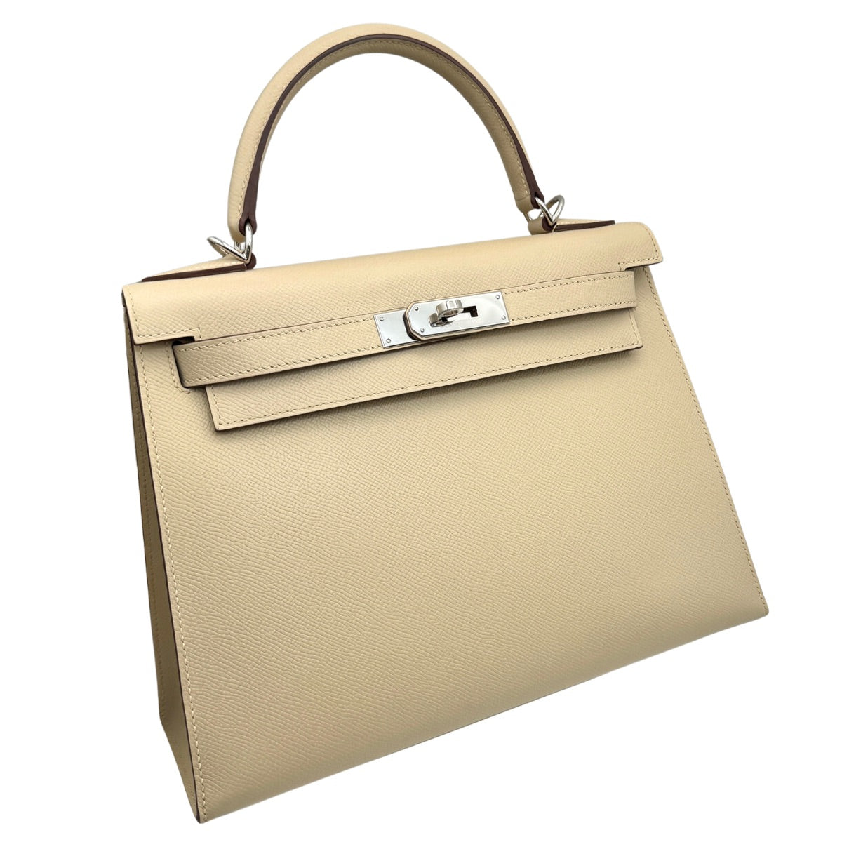 HERMES HERMES Kelly 28 Kelly 28 Bag, Tote Bag, Epson, Parschmann, Beige, Silver Fittings, Vaugh Epson