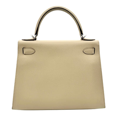 HERMES HERMES Kelly 28 Kelly 28 Bag, Tote Bag, Epson, Parschmann, Beige, Silver Fittings, Vaugh Epson