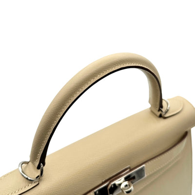 HERMES HERMES Kelly 28 Kelly 28 Bag, Tote Bag, Epson, Parschmann, Beige, Silver Fittings, Vaugh Epson