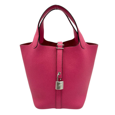 HERMES HERMES Picotin lock PM Picotin lock PM Picotin PM Picotin lock 18 Tote bag Toryon Clemence Rose Mexico Pink Silver Metal fittings