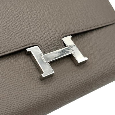 HERMES HERMES Constance long Constance long Wallet Long Wallet Epson Etane Grey Silver Metal Fittings Vo Epson