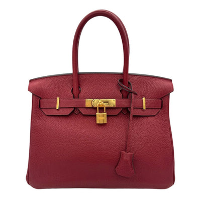 HERMES 헤르메스 Birkin 30 Birkin 30 토트 백 토리 온 클레멘스 루지 그레나 레드 레드 골드 메탈릭 핸드백