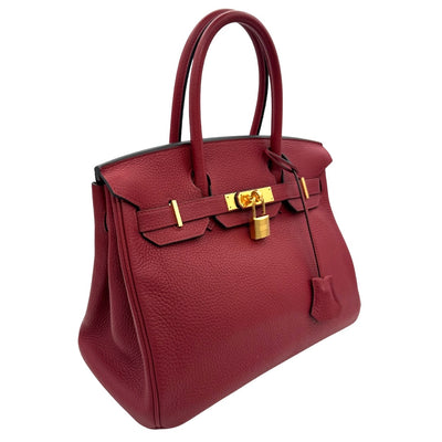 HERMES 헤르메스 Birkin 30 Birkin 30 토트 백 토리 온 클레멘스 루지 그레나 레드 레드 골드 메탈릭 핸드백