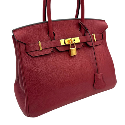 HERMES 헤르메스 Birkin 30 Birkin 30 토트 백 토리 온 클레멘스 루지 그레나 레드 레드 골드 메탈릭 핸드백