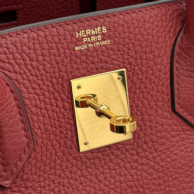 HERMES 헤르메스 Birkin 30 Birkin 30 토트 백 토리 온 클레멘스 루지 그레나 레드 레드 골드 메탈릭 핸드백