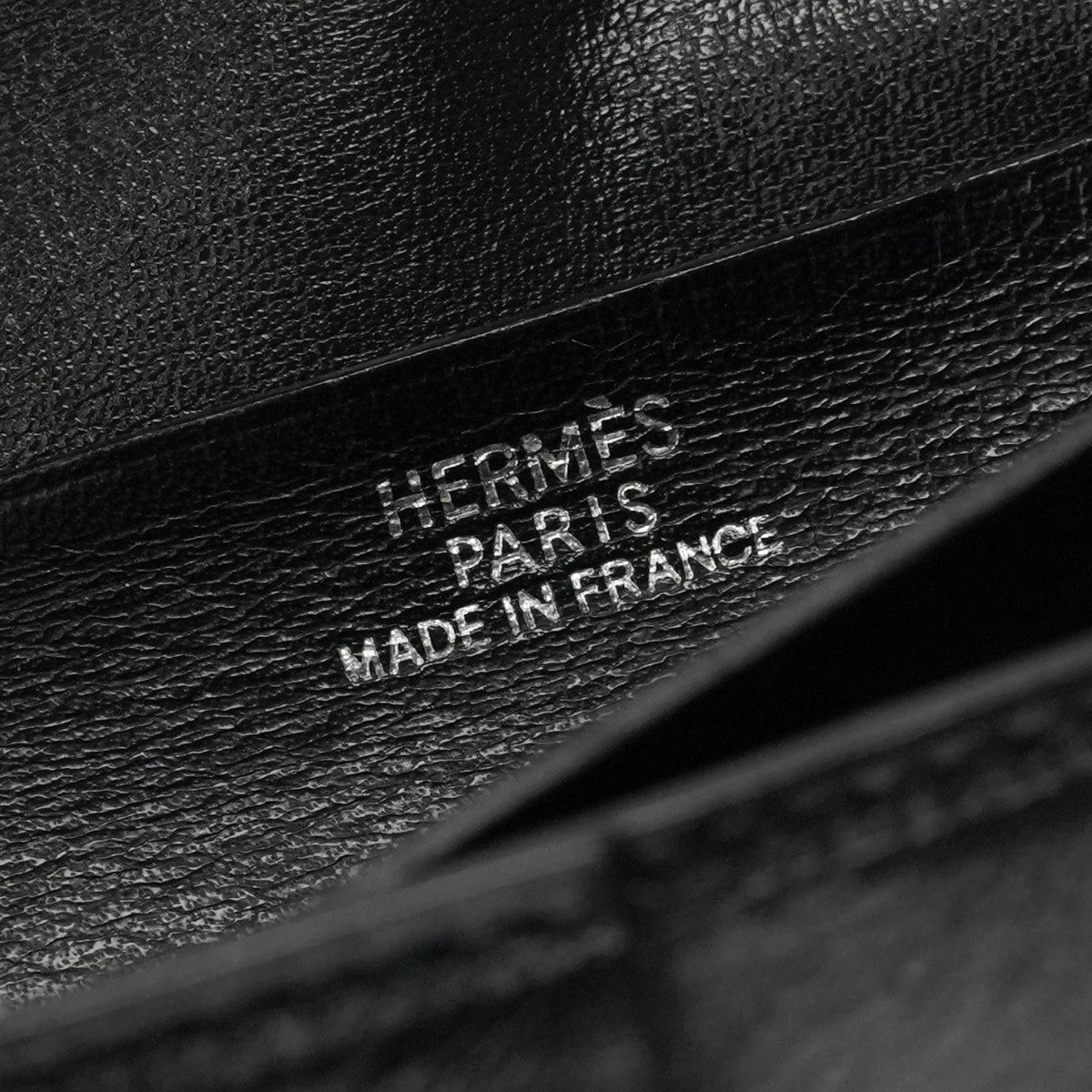 HERMES HERMES Bearn dupli Bearn dupli Wallet Long Wallet Long Wallet Box Calf Noir Black Silver Metal Fittings Tri-fold