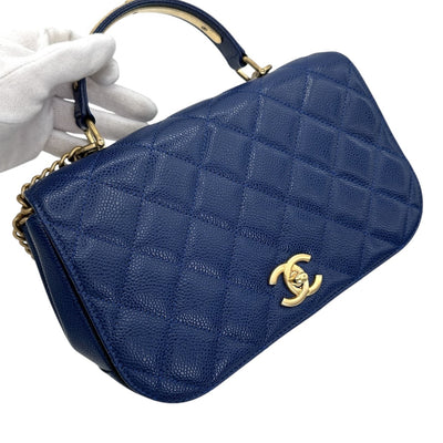 CHANEL CHANEL Matelass? Matelass? Bag, Tote Bag, Shoulder Bag, Caviar Skin, Blue, Gold Fittings