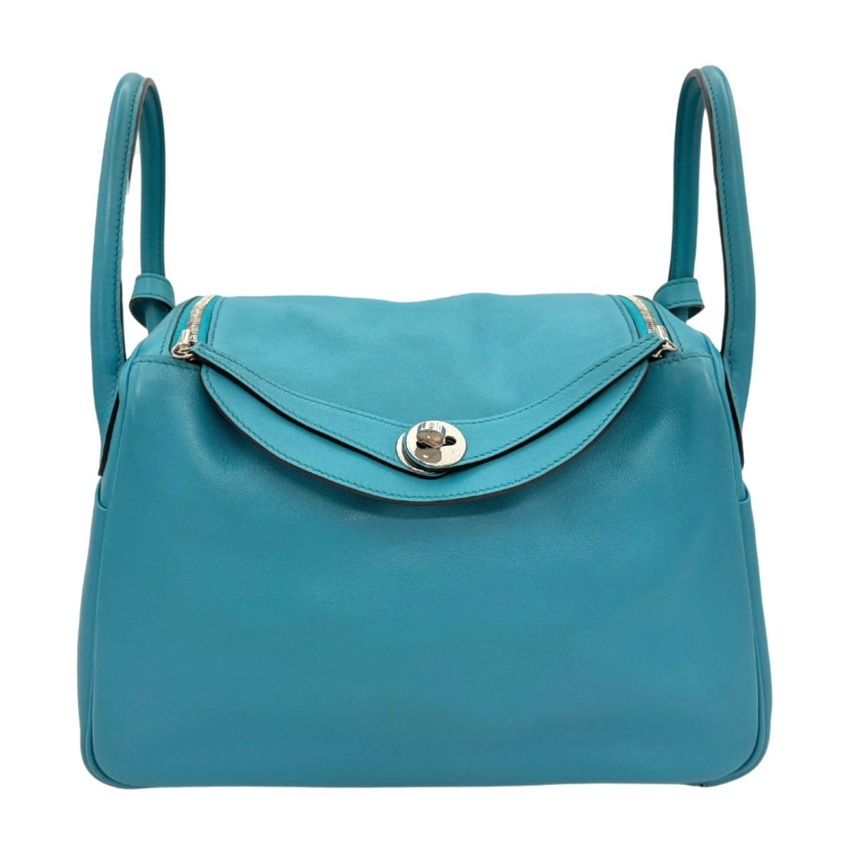 HERMES HERMES Lindy 30 Lindy 30 Bag, tote bag, shoulder bag, swift, turquoise, blue, blue, silver fittings, voswift