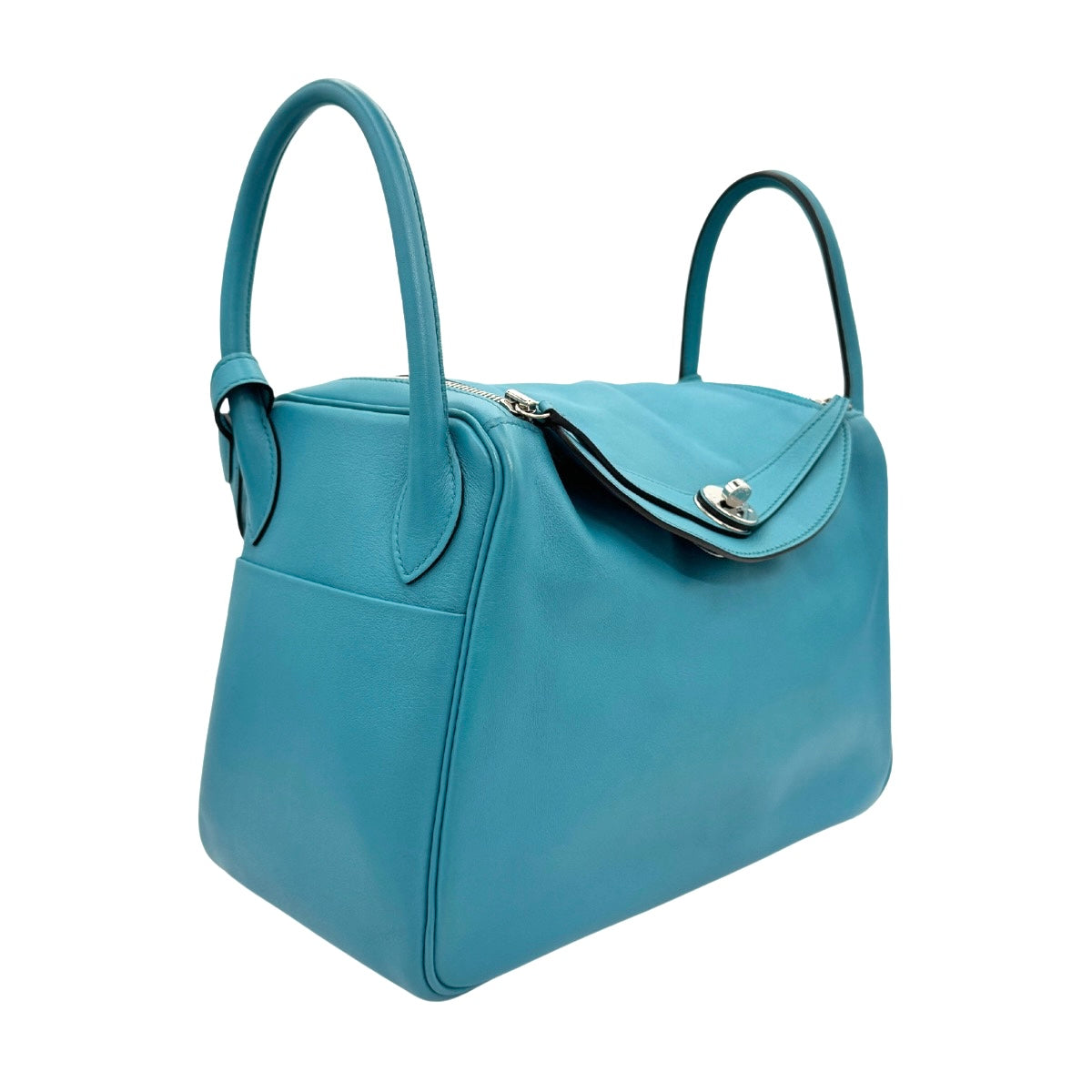 HERMES HERMES Lindy 30 Lindy 30 Bag, tote bag, shoulder bag, swift, turquoise, blue, blue, silver fittings, voswift